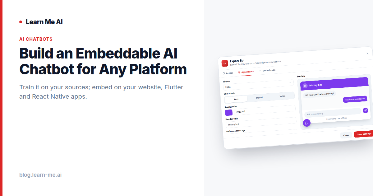 How to Build an Embeddable AI Chatbot for Any Platform
